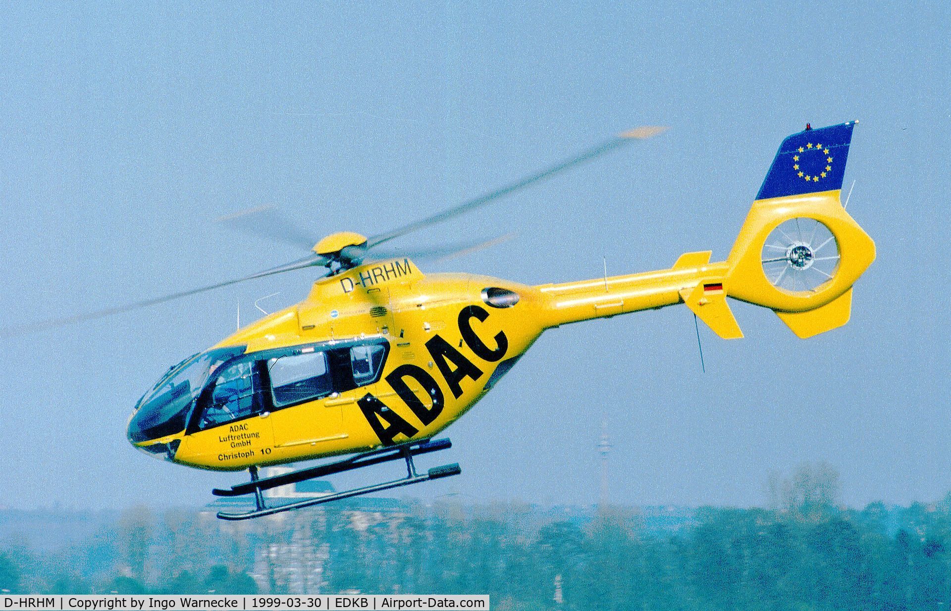 D-HRHM, 1997 Eurocopter EC-135T-1 C/N 0027, Eurocopter EC135T-1 'Christoph 10' of ADAC Luftrettung (EMS) at Bonn-Hangelar airfield