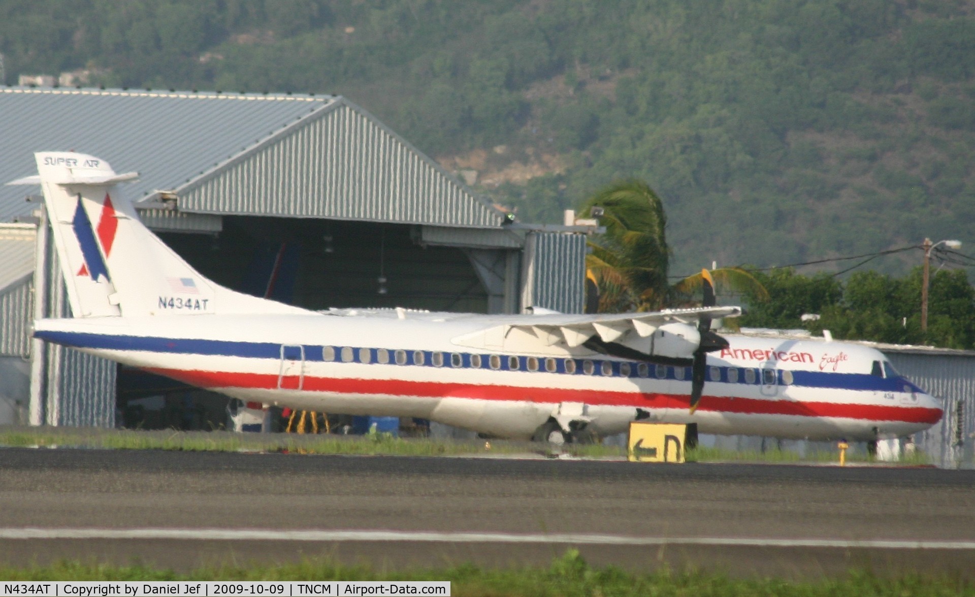 N434AT, 1994 ATR 72-212 C/N 434, Park just in front of the winair hanger for repairs on there engines