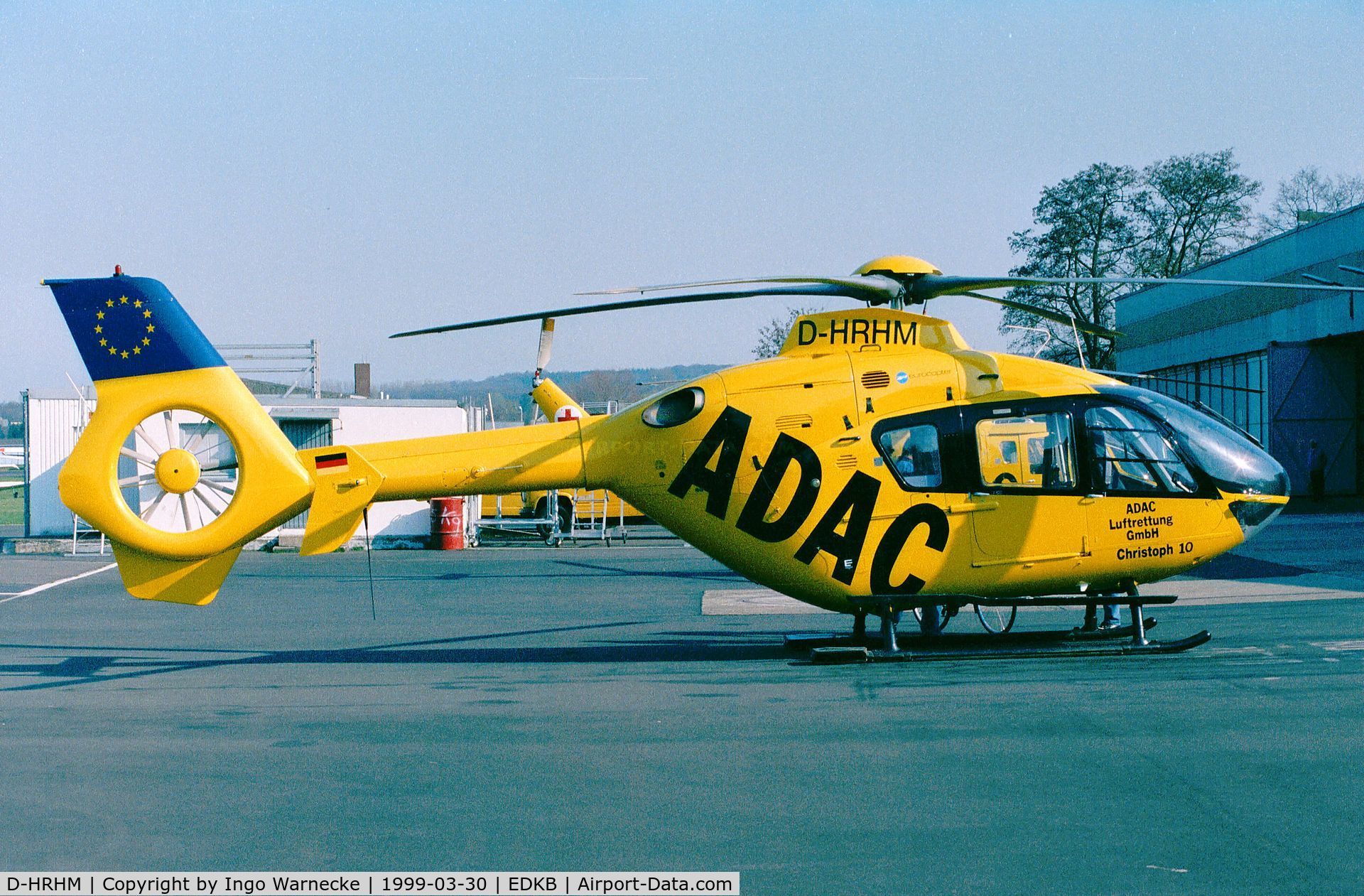 D-HRHM, 1997 Eurocopter EC-135T-1 C/N 0027, Eurocopter EC135T-1 'Christoph 10' of ADAC Luftrettung (EMS) at Bonn-Hangelar airfield