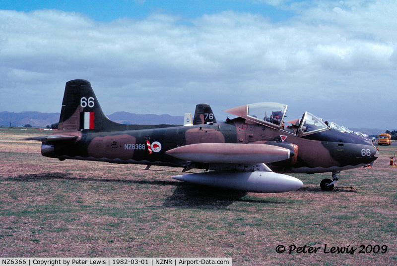 NZ6366, 1972 BAC 167 Strikemaster Mk.88 C/N 306, 14 Squadron based at Ohakea