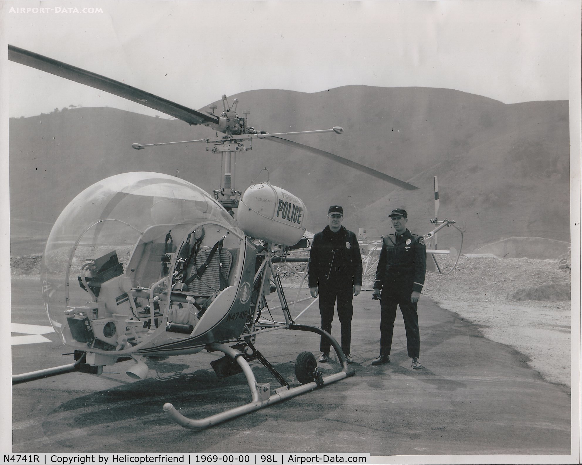 N4741R, 1968 Bell 47G-5 C/N 7917, Sent by Officer Fitch, Observer 1969 era scanned