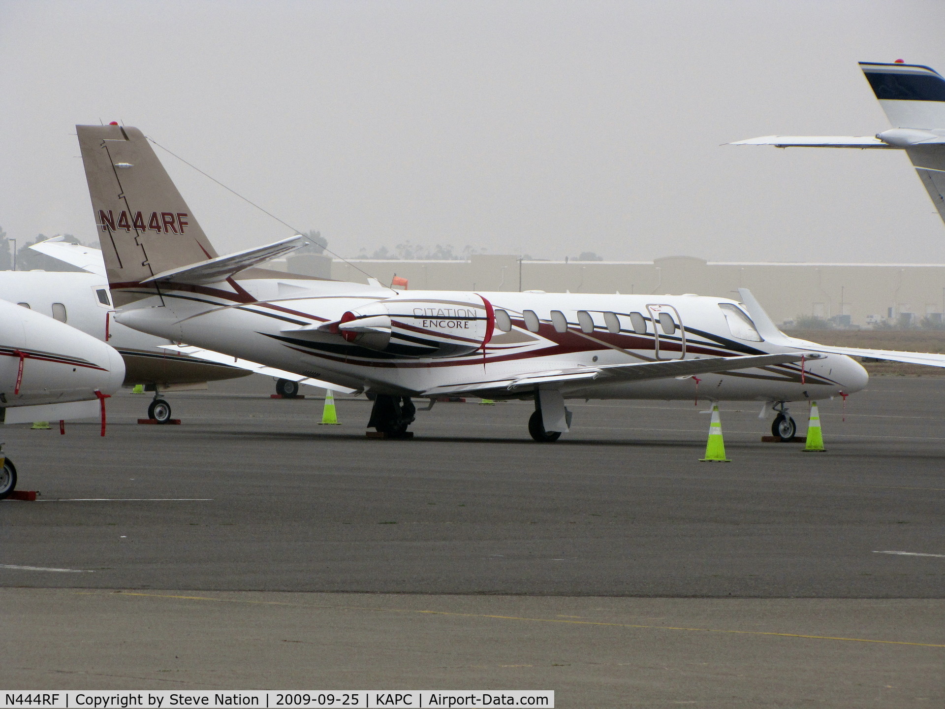 N444RF, 2001 Cessna 560 Citation Encore C/N 560-0559, Ontario, OR-based 2001 Cessna 560 visiting wine country in early morning fog