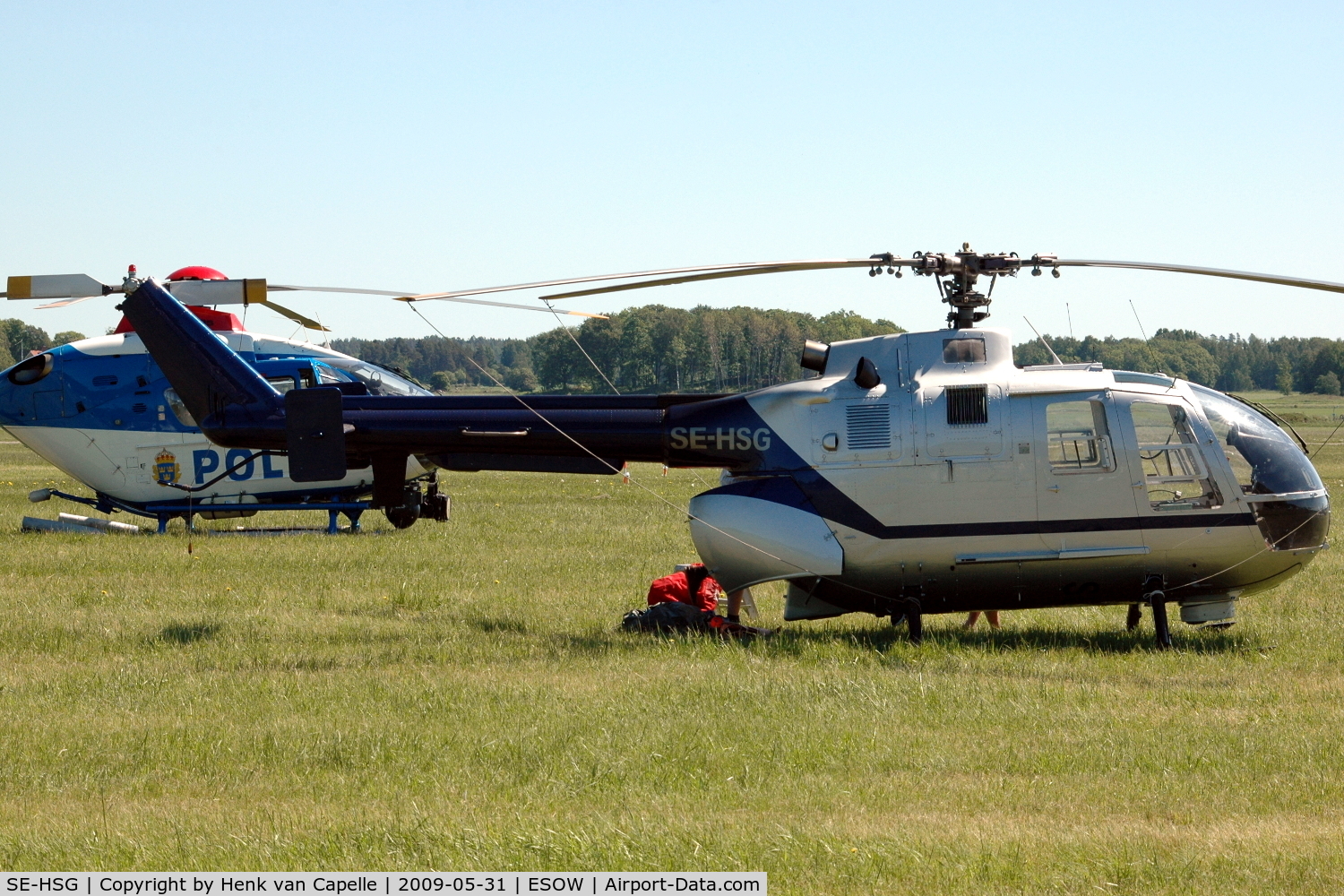 SE-HSG, 1980 MBB Bo-105CB C/N S-439, Bo105CB helicopter at Västerås Hässlö airport, Sweden.