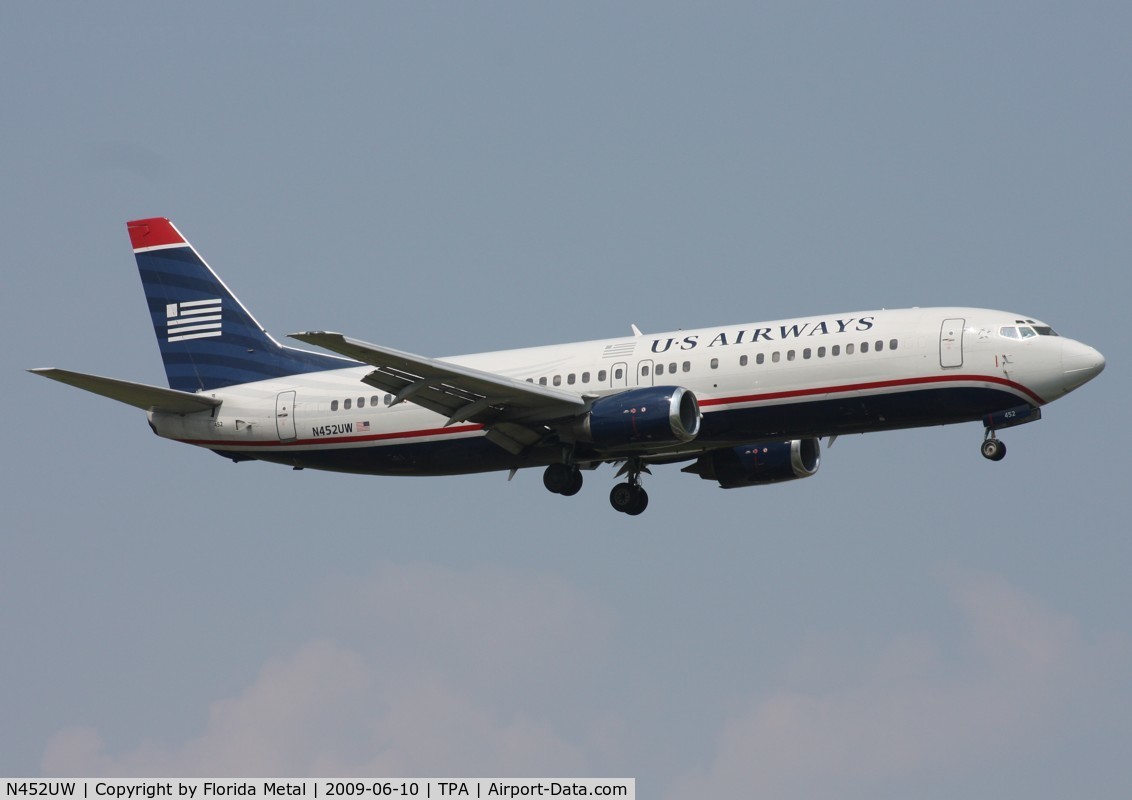 N452UW, 1991 Boeing 737-4B7 C/N 24979, US Airways 737-400