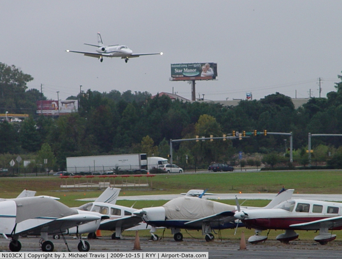 N103CX, 1998 Cessna 550 Citation Bravo C/N 550-0856, N103CX landing at KRYY