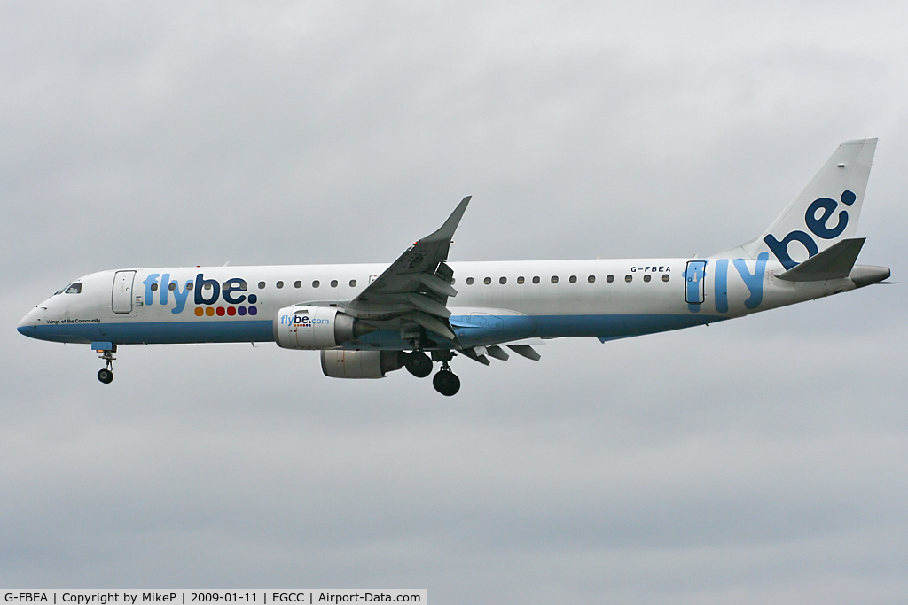 G-FBEA, 2006 Embraer 195LR (ERJ-190-200LR) C/N 19000029, Runway 23R arrival.
