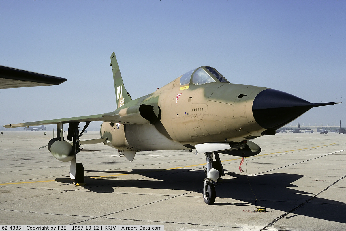 62-4385, 1962 Republic F-105D Thunderchief C/N D584, displayed at the March AFB aviation museum