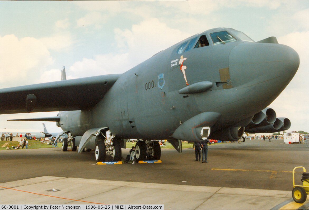 60-0001, 1960 Boeing B-52H Stratofortress C/N 464366, Another view of Memphis Belle IV on display at the 1996 Mildenhall Air Fete.