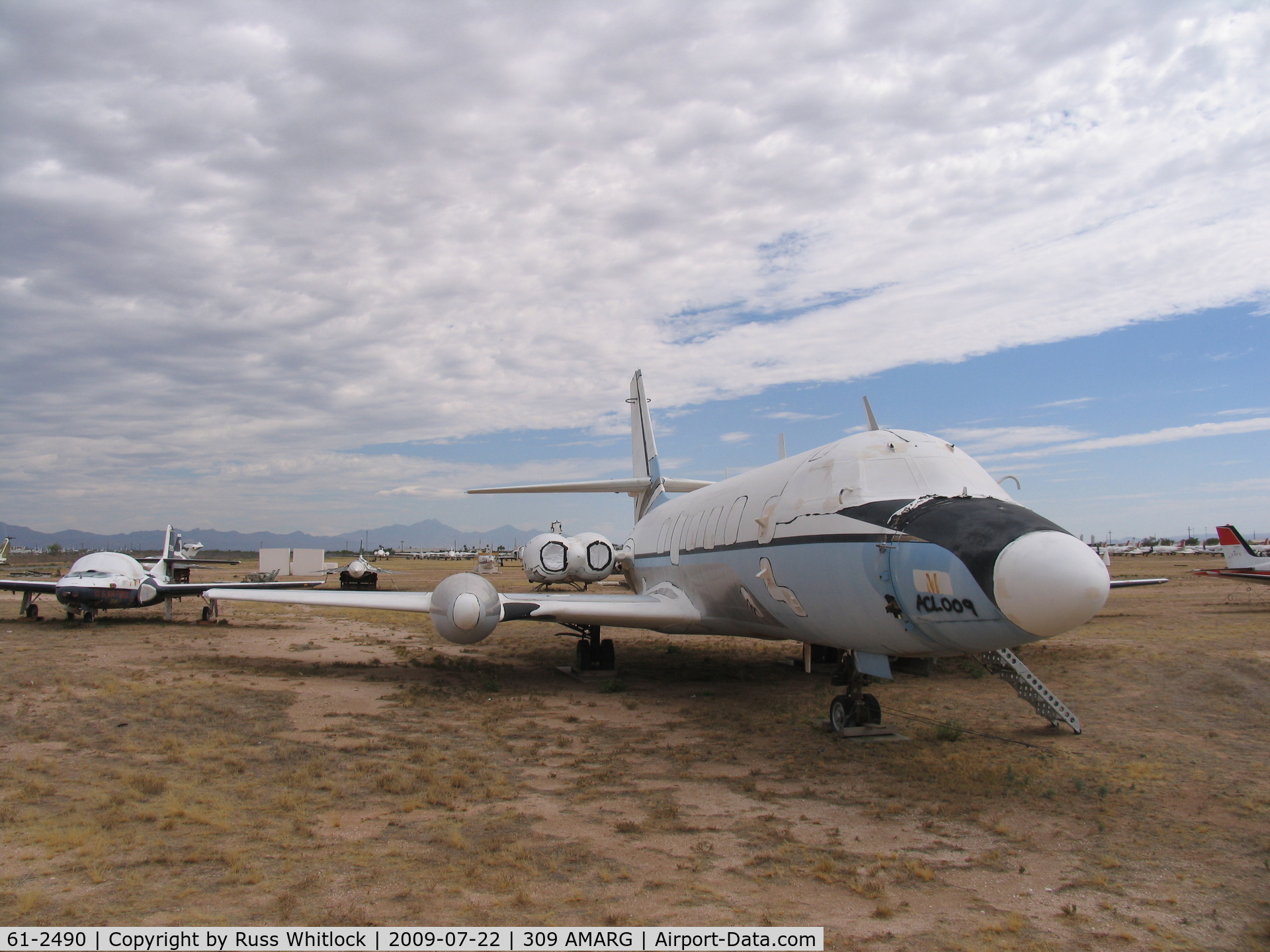 61-2490, 1962 Lockheed VC-140B-LM Jetstar C/N 1329-5024, Photo as stored at Davis-Monthan AFB, Tucson.  Plane set to be transferred to National Park Service at LBJ Ranch, Texas