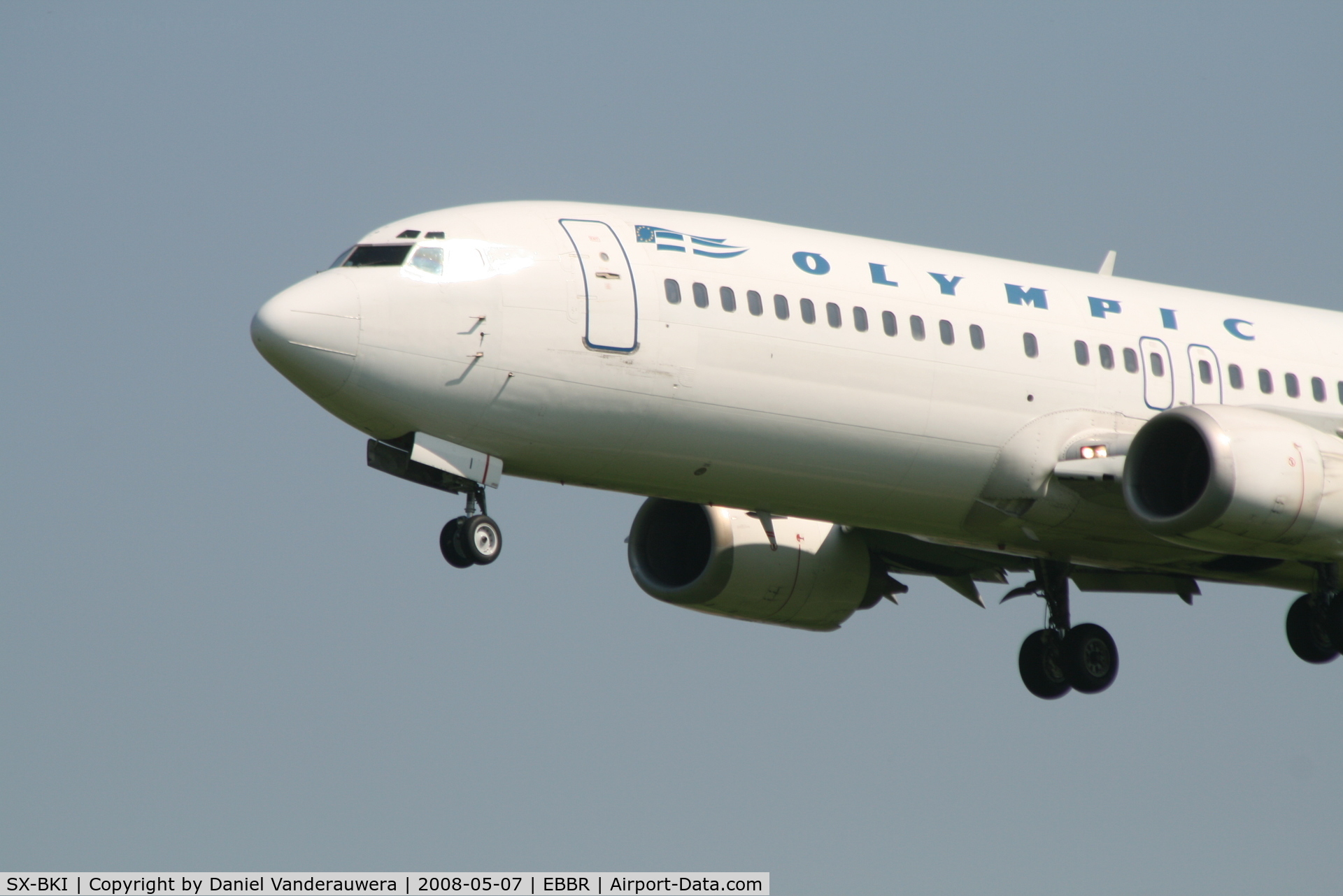 SX-BKI, 1990 Boeing 737-4Q8 C/N 24704/1855, arrival of flight OA145 to rwy 25L