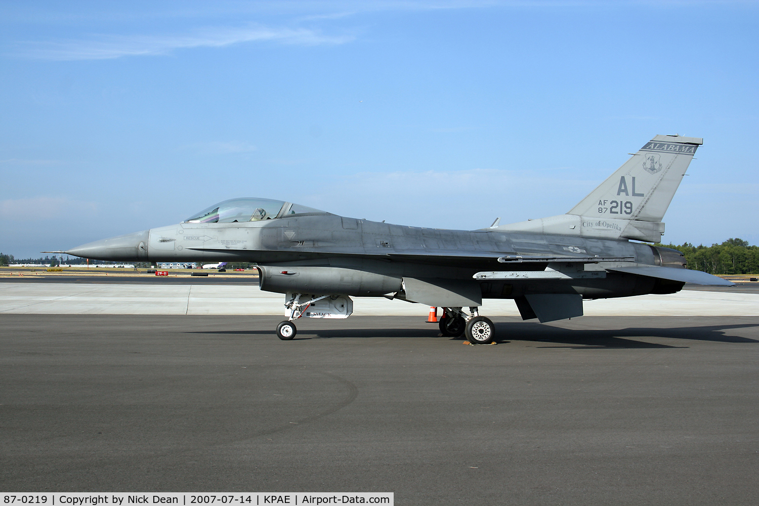 87-0219, 1987 General Dynamics F-16C Fighting Falcon C/N 5C-480, KPAE