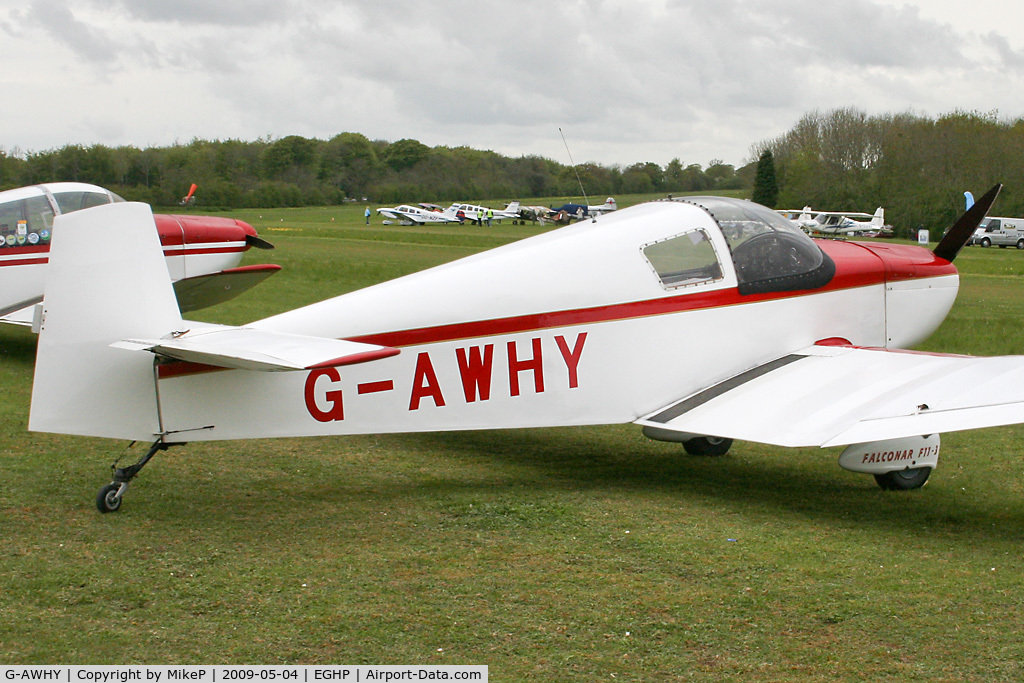 G-AWHY, 1995 Falconar F-11 Sporty C/N PFA 1322, Pictured during the 2009 Popham AeroJumble event.