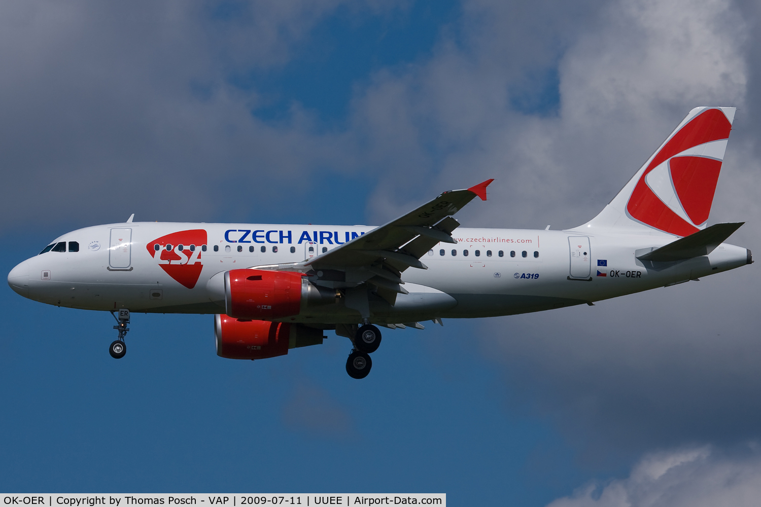 OK-OER, 2009 Airbus A319-112 C/N 3892, CSA - Czech Airlines