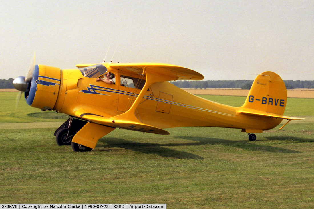 G-BRVE, 1945 Beech D17S Staggerwing C/N 6701, Beech D17S at Badminton Air Day, Badminton House, Gloucs, UK in 1990.