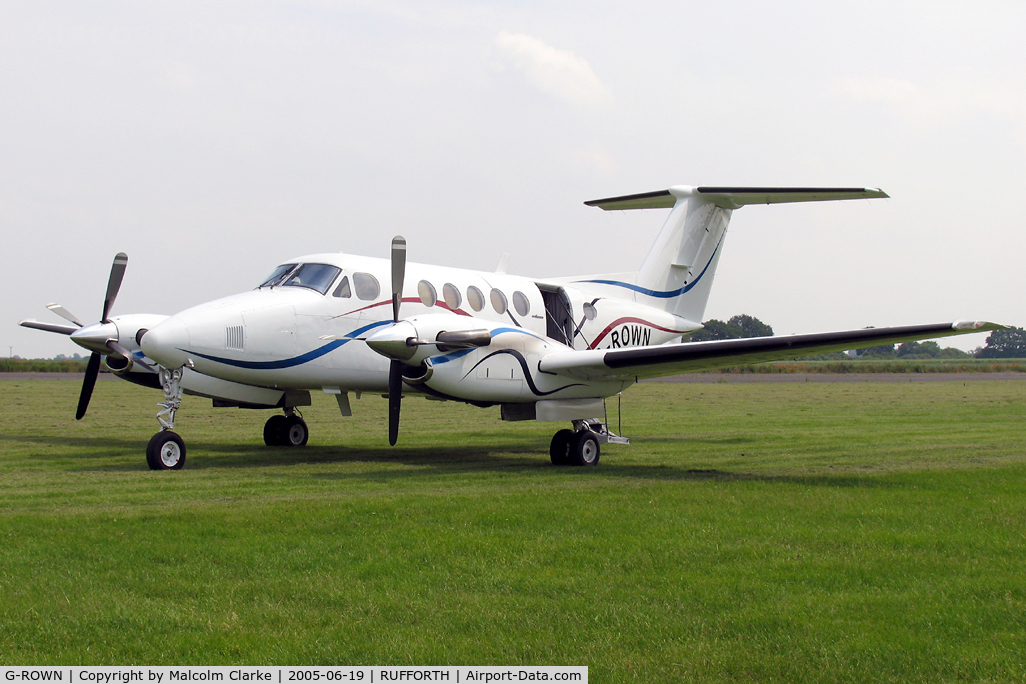 G-ROWN, 1980 Beech 200 Super King Air C/N BB-684, Beech 200 at York Gliding Centre, Rufforth Airfield West, North Yorkshire, UK in 2005.