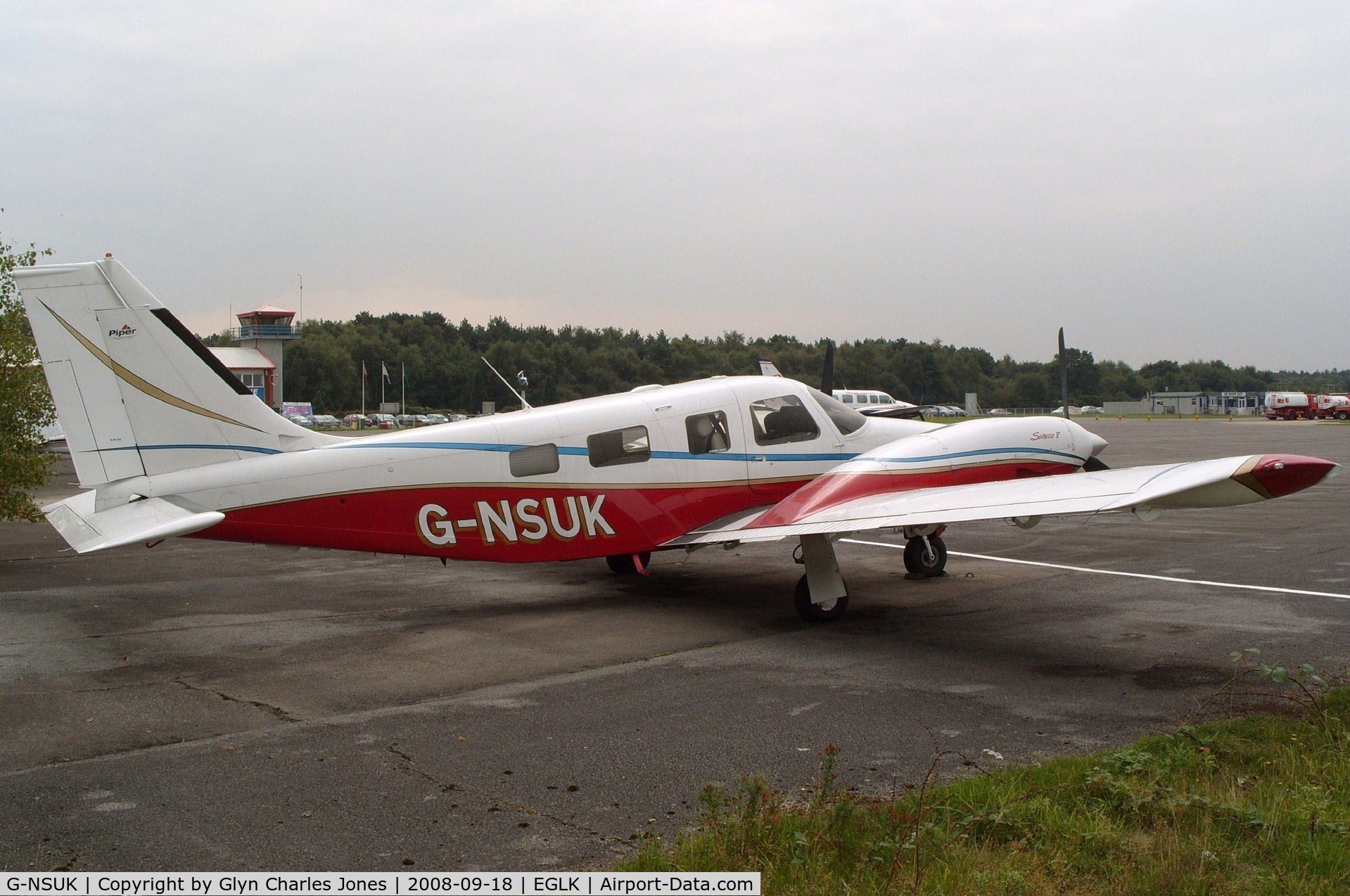 G-NSUK, 2002 Piper PA-34-220T Seneca V C/N 34-49256, Previously N126RB. Owned by Genus PLC. It has now been sold to Langsteiner Flugbetrieb Keg based in Salzburg, Austria, but still keeping its British registration.