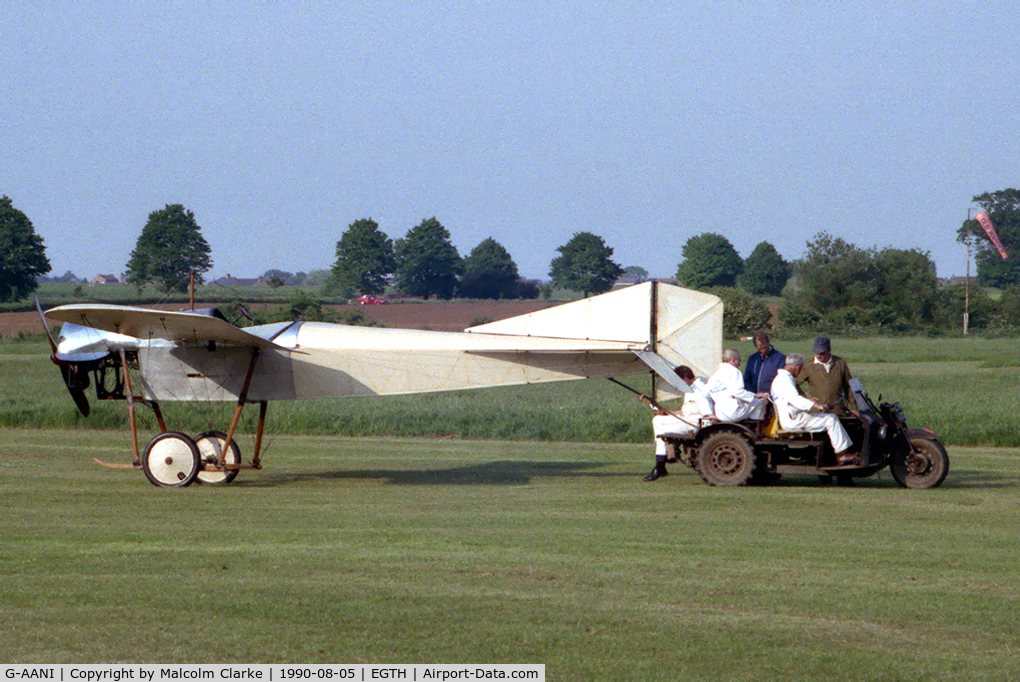 G-AANI, 1912 Blackburn Monoplane C/N 9, Blackburn Monoplane. At the Battle Over Britain Air Display in 1990 held at The Shuttleworth Trust, Old Warden, Beds, UK.