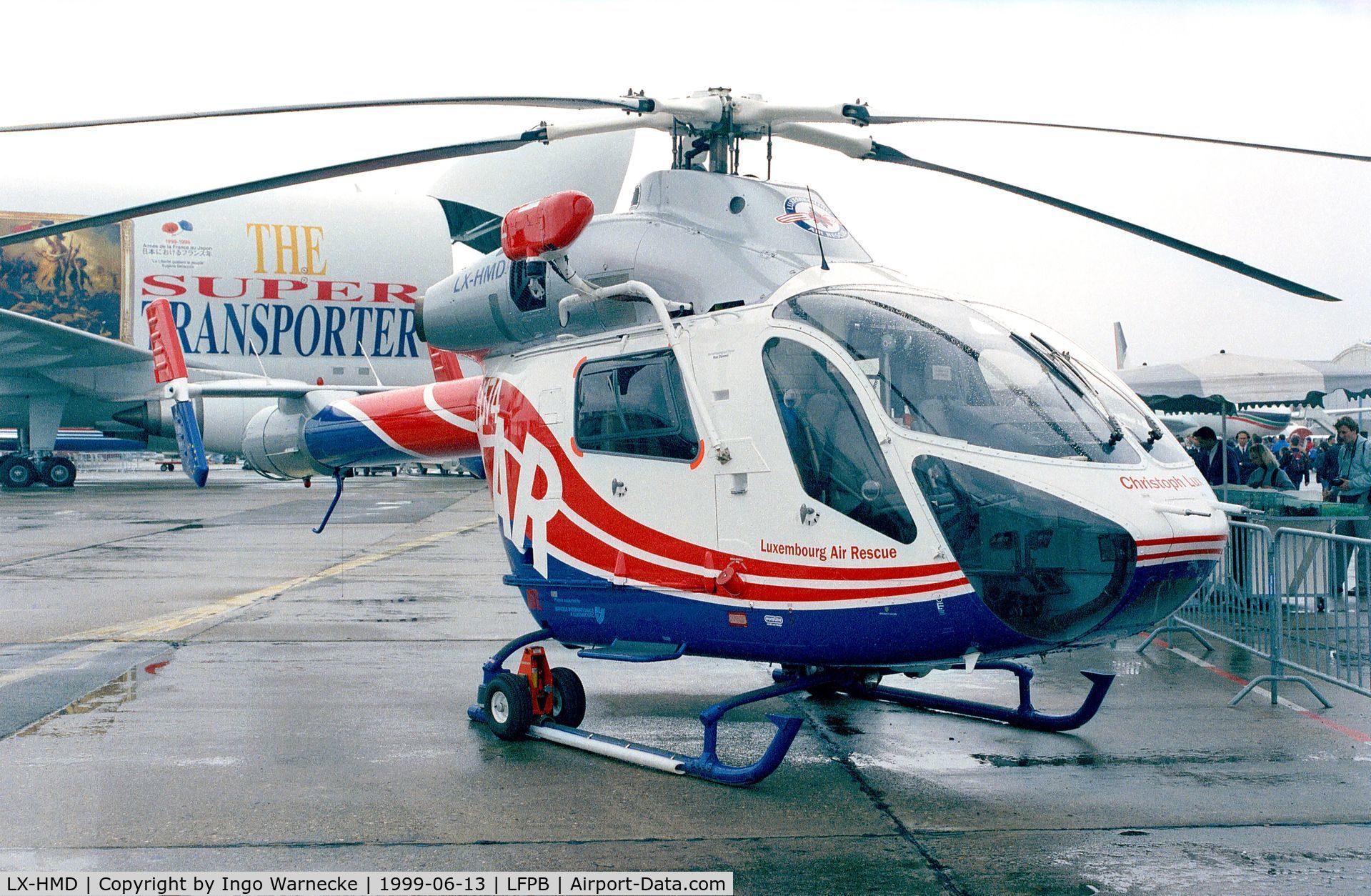 LX-HMD, 1996 McDonnell Douglas MD-900 Explorer C/N 900-00033, McDonnell Douglas MD-900 of Luxemburg Air Rescue at the Aerosalon 1999, Paris