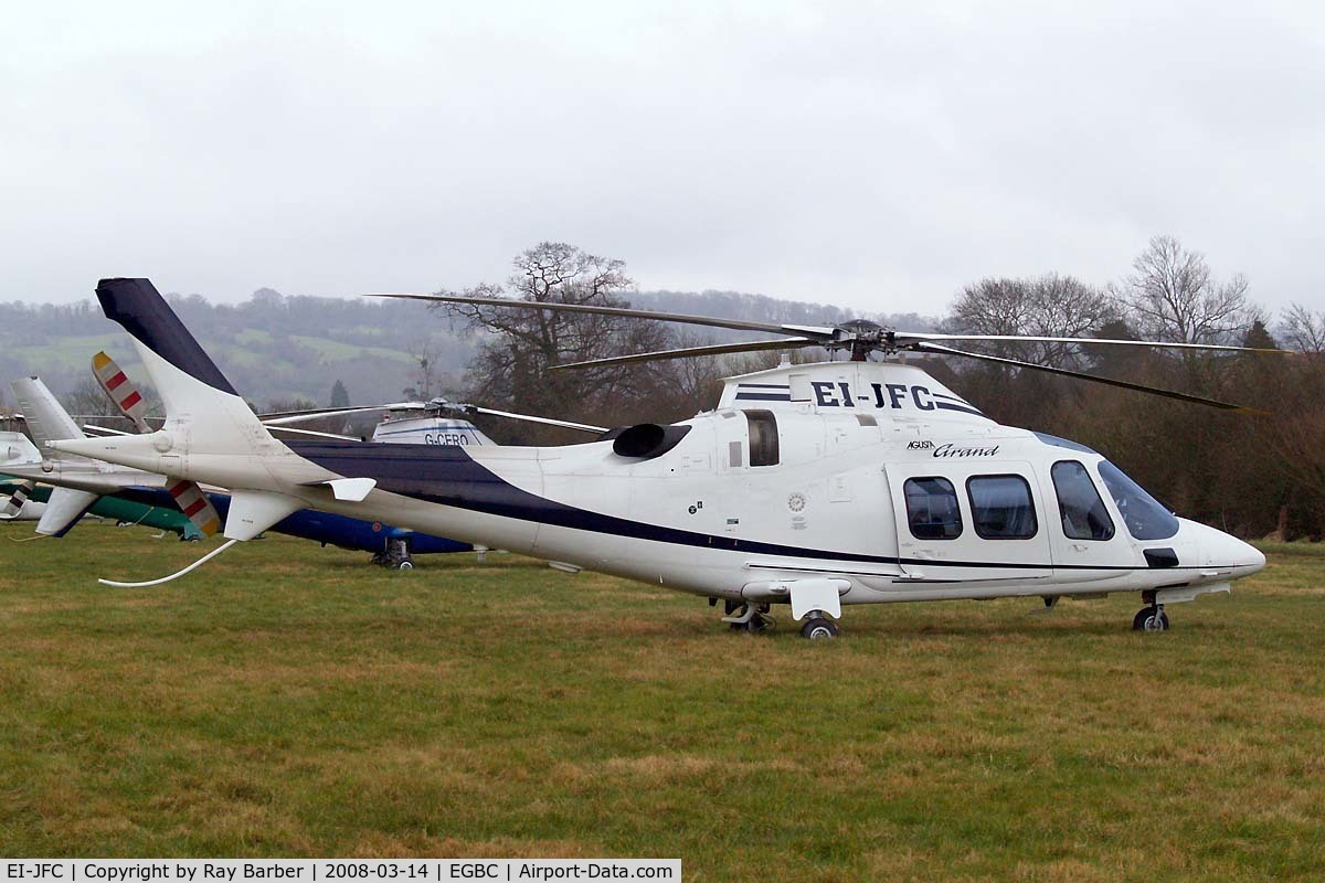 EI-JFC, 2006 Agusta A-109S Grand C/N 22021, Agusta A.109S Grand [22021] Cheltenham~G 14/03/2008. Seen at Cheltenham during Gold Cup week.
