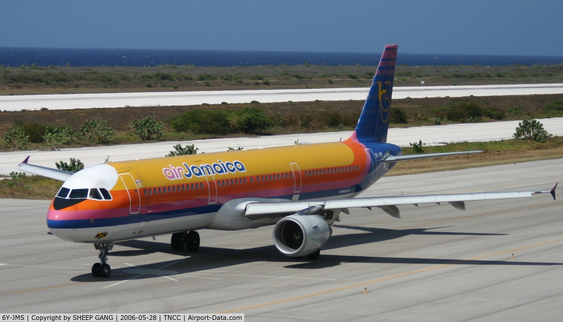 6Y-JMS, 2003 Airbus A321-211 C/N 1966, Taxing to take off