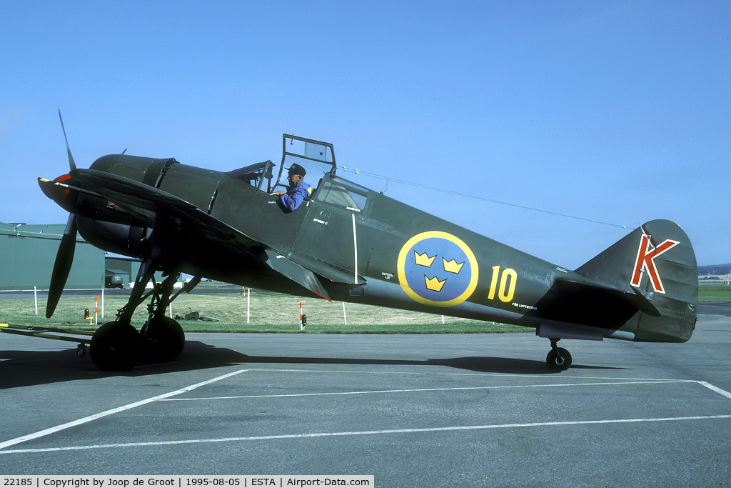 22185, 1944 FFVS J-22A C/N 22185, Preserved in Angelholm in near airworthy condition.