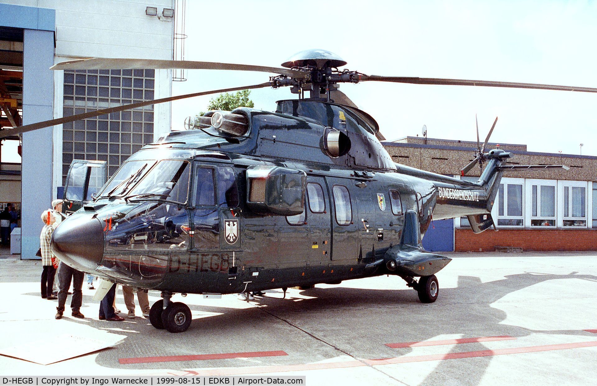 D-HEGB, Aerospatiale AS-332L-1 Super Puma C/N 2265, Aerospatiale AS.332L1 Super Puma of the Bundesgrenzschutz at the Bonn-Hangelar 90-year jubilee-airshow