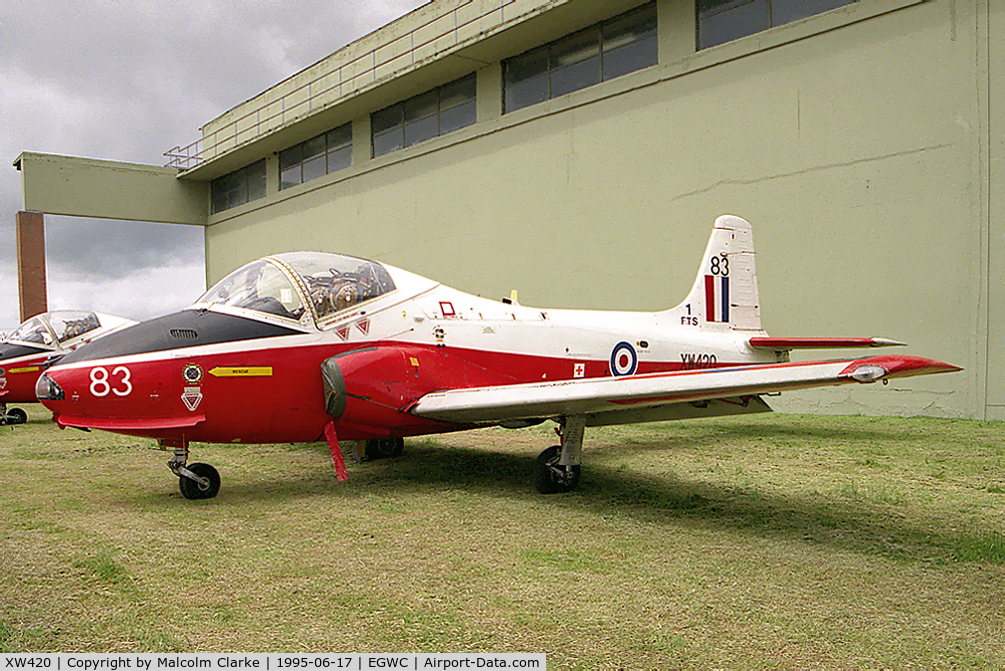 XW420, 1971 BAC 84 Jet Provost T.5A C/N EEP/JP/1042, BAC 84 Jet Provost T5A from RAF No 1 SoTT, Cosford and seen at Cosford 95.