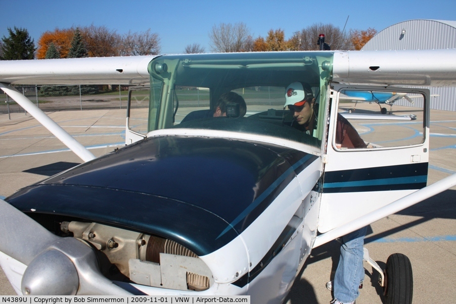 N4389U, 1964 Cessna 150D C/N 15060389, On the ramp at Van Wert, Ohio - new owner.