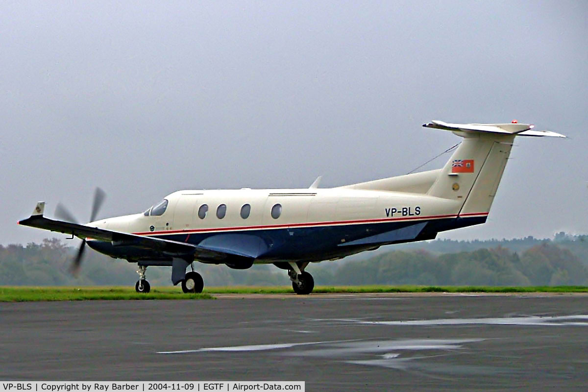 VP-BLS, 1997 Pilatus PC-12/45 C/N 176, Pilatus PC-12/45 [176] Fairoaks~G 09/11/2004. Seen taxiing out for departure.