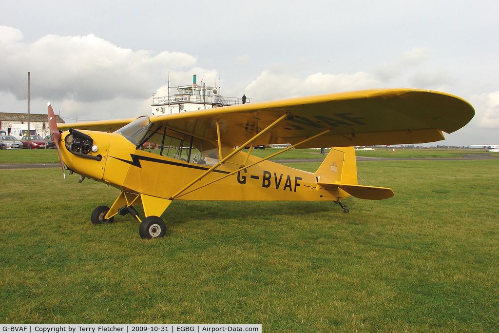 G-BVAF, 1940 Piper J3C-65 Cub Cub C/N 4645, 1940 Piper J3C-65 at Leicester on the All Hallows Day Fly-in