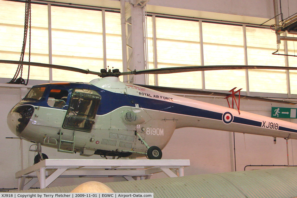 XJ918, Bristol 171 Sycamore HR.14 C/N 13414, exhibited at the RAF Museum at Cosford