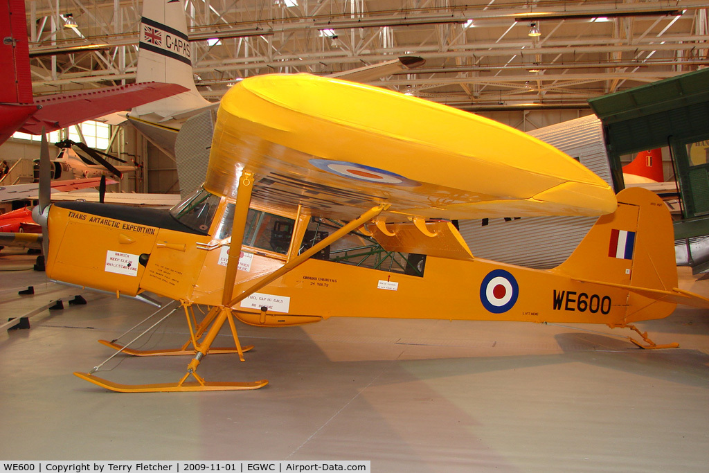 WE600, Auster C-4 Auster T7 Antarctic C/N Not found WE600, exhibited at the RAF Museum at Cosford
