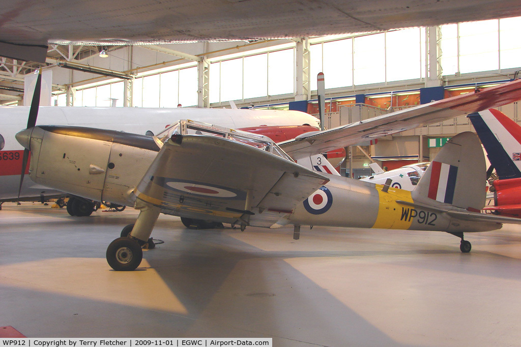 WP912, De Havilland DHC-1 Chipmunk T.10 C/N C1/0786, exhibited at the RAF Museum at Cosford