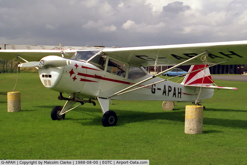 G-APAH, 1957 Auster 5A C/N 3402, Auster 5 Alpha at Cranfield Airfield, Beds, UK in 1988.