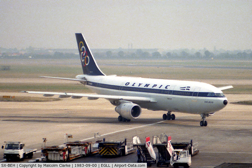 SX-BEH, 1982 Airbus A300B4-103(F) C/N 184, Airbus A300B4-103 at London Heathrow from the days when one could roam freely across the roofs of the Queens building!