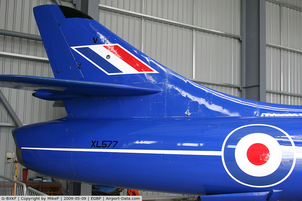G-BXKF, 1958 Hawker Hunter T.7 C/N 41H/003315, Photographed in the new Delta Jets facility.