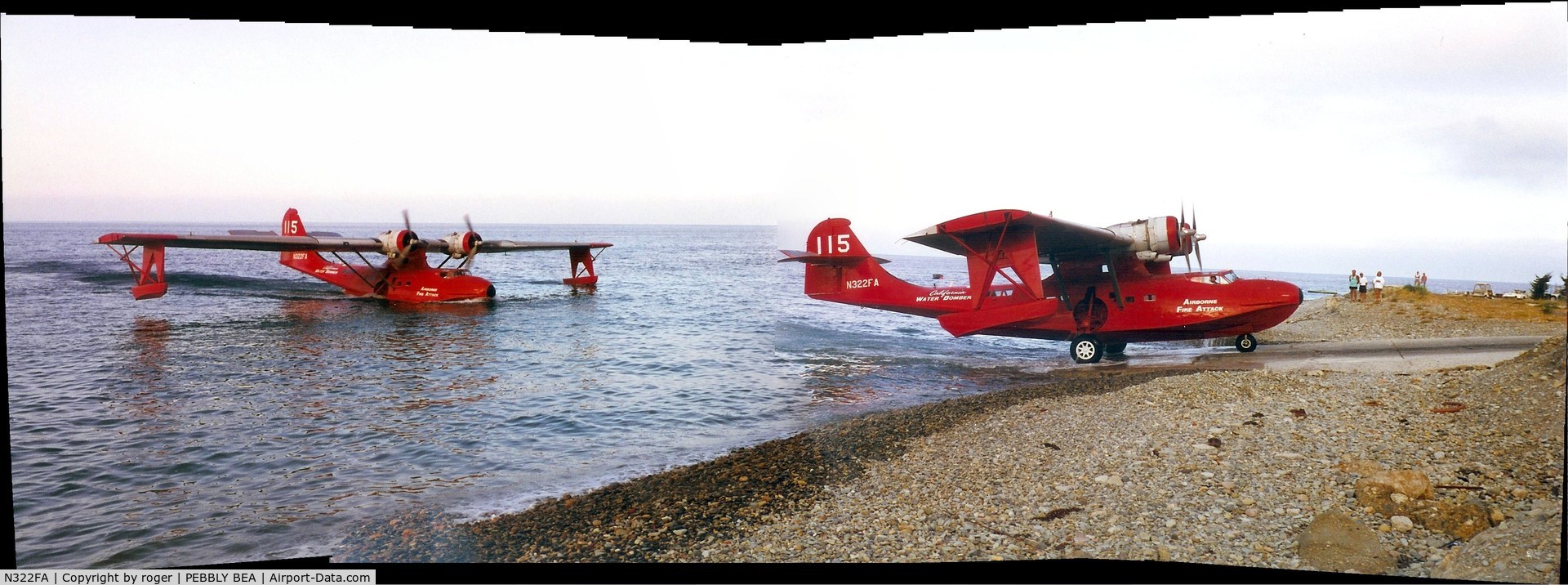 N322FA, Consolidated Vultee 28-5ACF C/N 560, at pebbly beach ramp