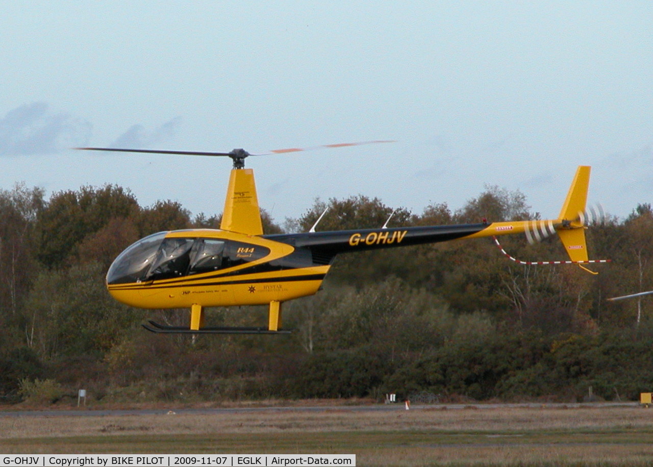 G-OHJV, 2007 Robinson R44 Raven I C/N 1722, DEPARTING AFTER LUNCH