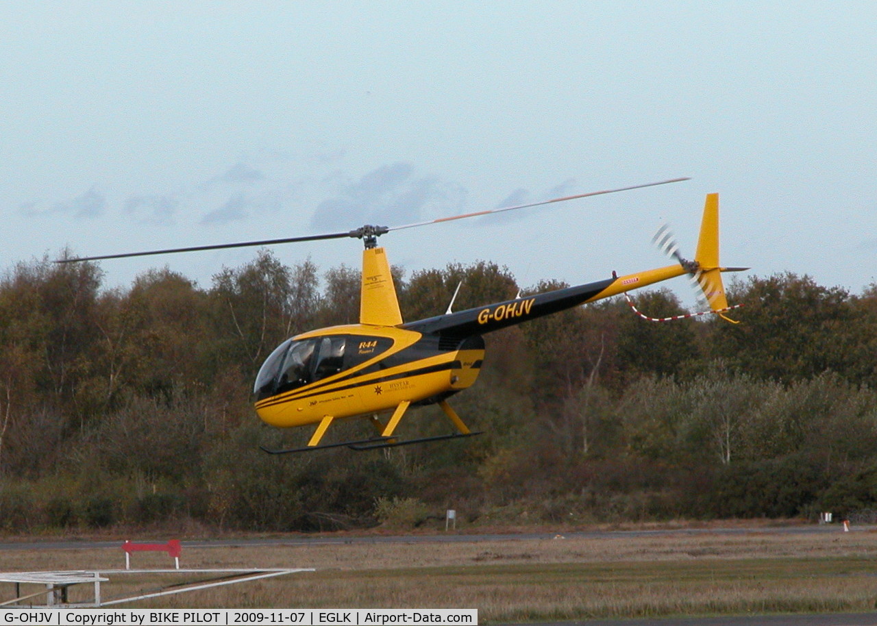 G-OHJV, 2007 Robinson R44 Raven I C/N 1722, DEPARTING AFTER LUNCH