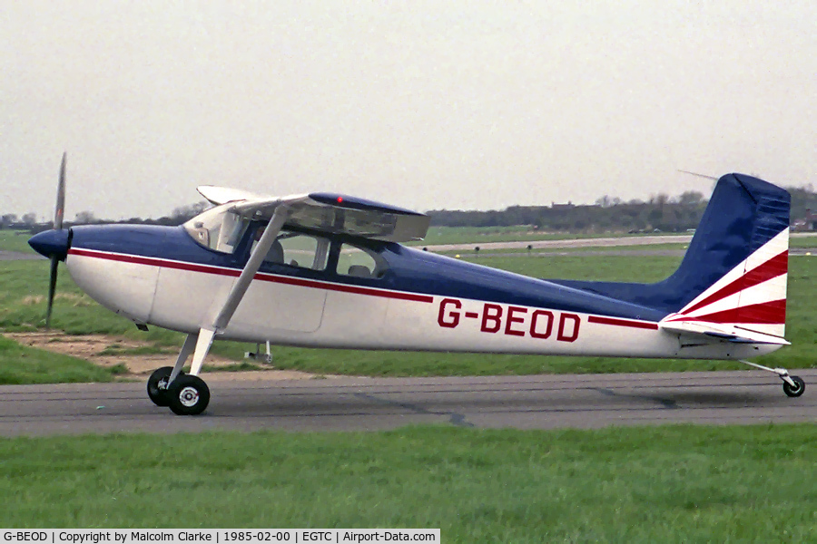 G-BEOD, 1955 Cessna 180 C/N 32092, Cessna 180 at Cranfield Airfield, UK in 1985.