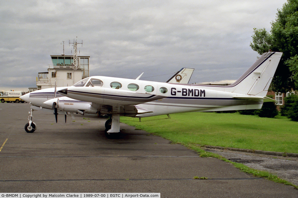 G-BMDM, 1980 Cessna 340A C/N 340A-1021, Cessna 340A at Cranfield Airport, UK.