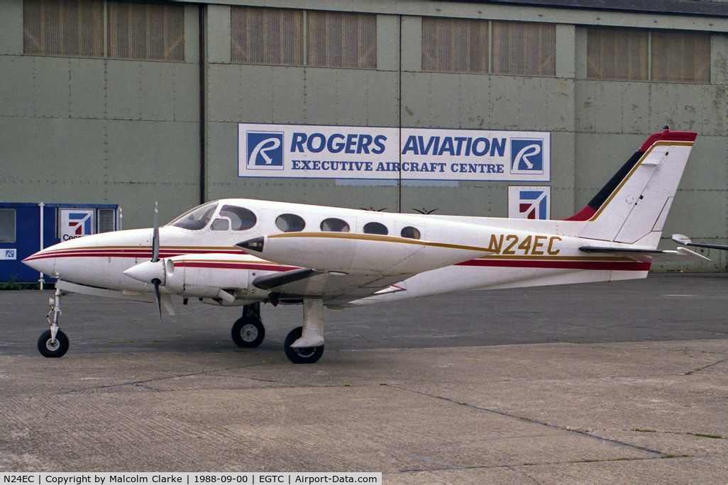 N24EC, 1971 Cessna 340 C/N 340-0009, Cessna 340A at Cranfield Airport, UK in 1988.