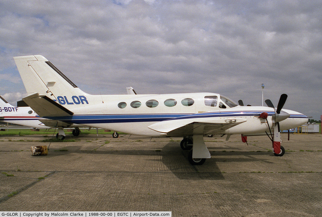 G-GLOR, 1982 Cessna 425 Corsair C/N 425-0174, Cessna 425 Corsair at Cranfield Airport, UK in 1988.