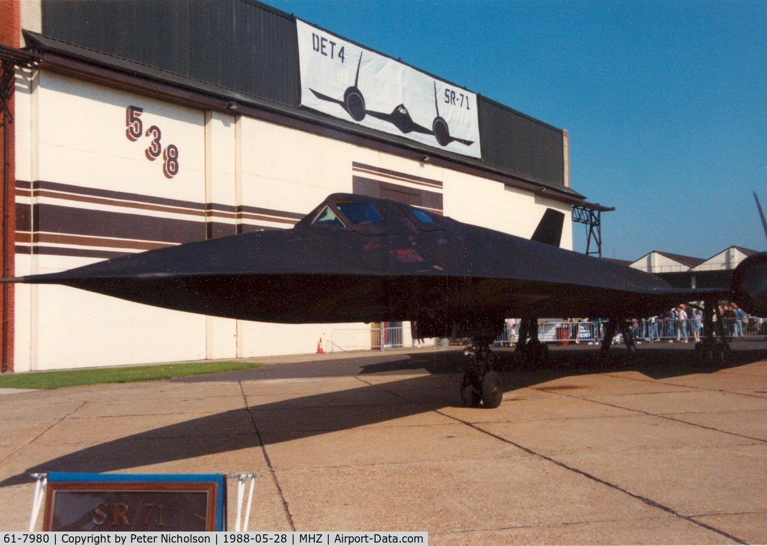 61-7980, Lockheed SR-71A Blackbird C/N 2031, Another view of the SR-71 of Det 4 9th SRW on display at the 1988 Mildenhall Air Fete.
