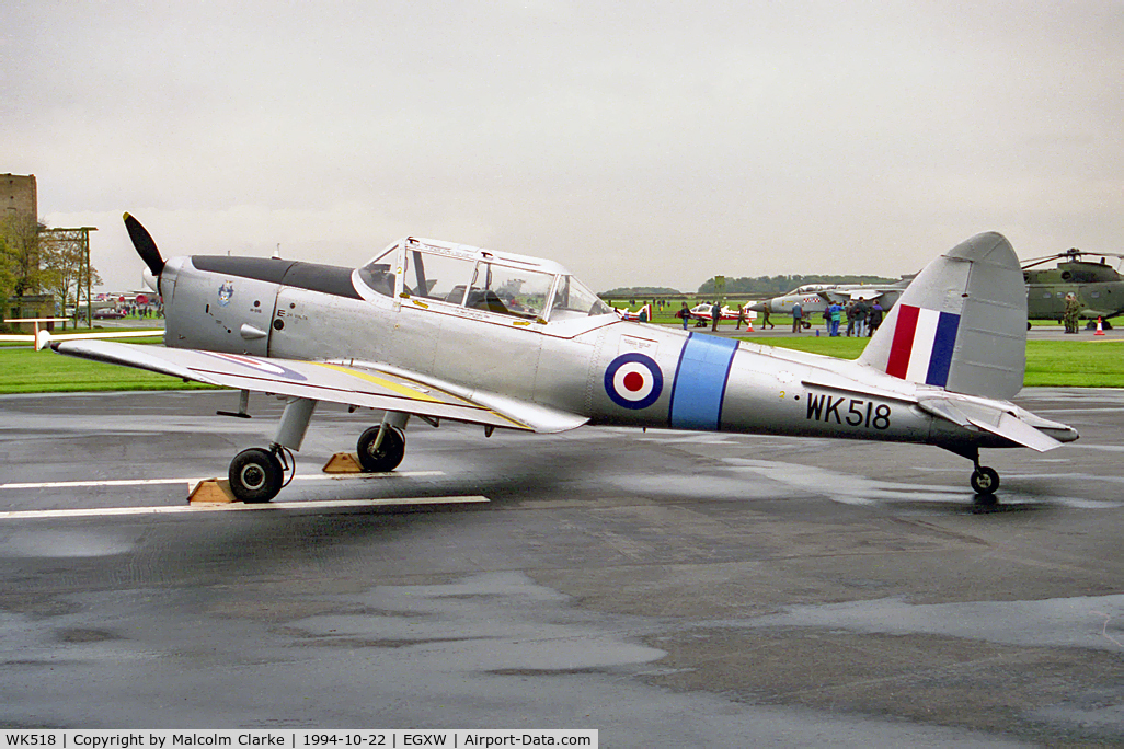 WK518, 1952 De Havilland DHC-1 Chipmunk T.10 C/N C1/0555-DHB.f443, De Havilland DHC-1 Chipmunk T10. From RAF BBMF, Coningsby and seen at RAF Waddington's Photocall 94.