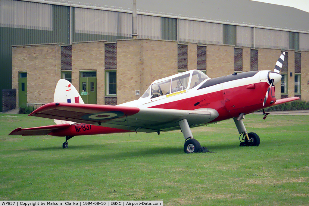 WP837, 1952 De Havilland DHC-1 Chipmunk T.10 C/N C1/0720, De Havilland Chipmunk T.10. From RAF No 5 AEF, Cambridge and seen at RAF Coningsby's Photocall 94.