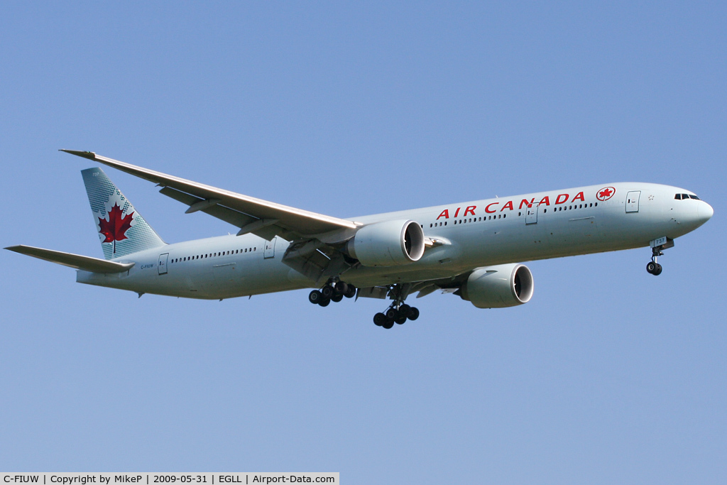 C-FIUW, 2008 Boeing 777-333/ER C/N 35249, Short final to 09L at Heathrow.