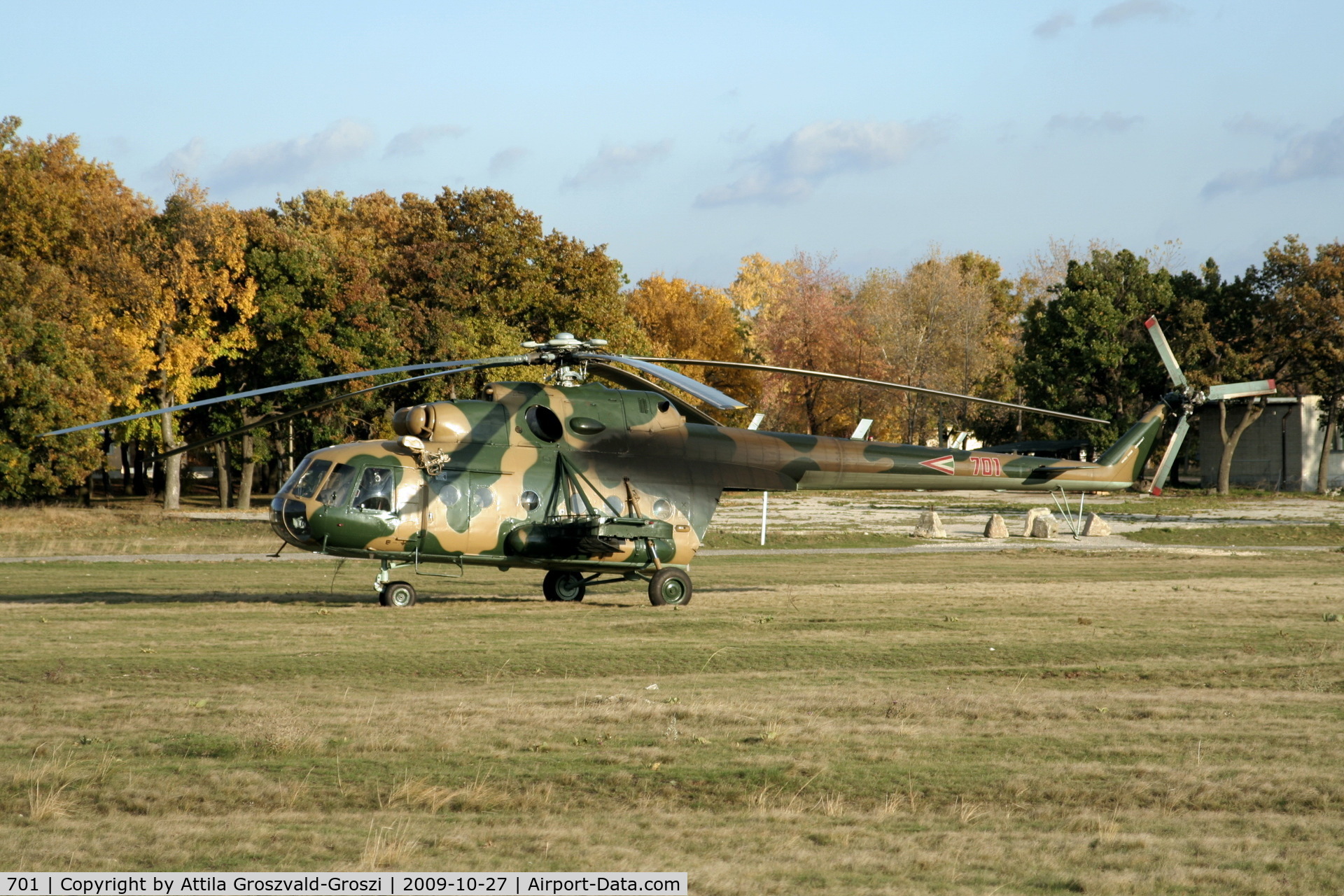 701, 1987 Mil Mi-17 Hip C/N 104M01, Veszprém-Ujmajor temporary army helicopter base.