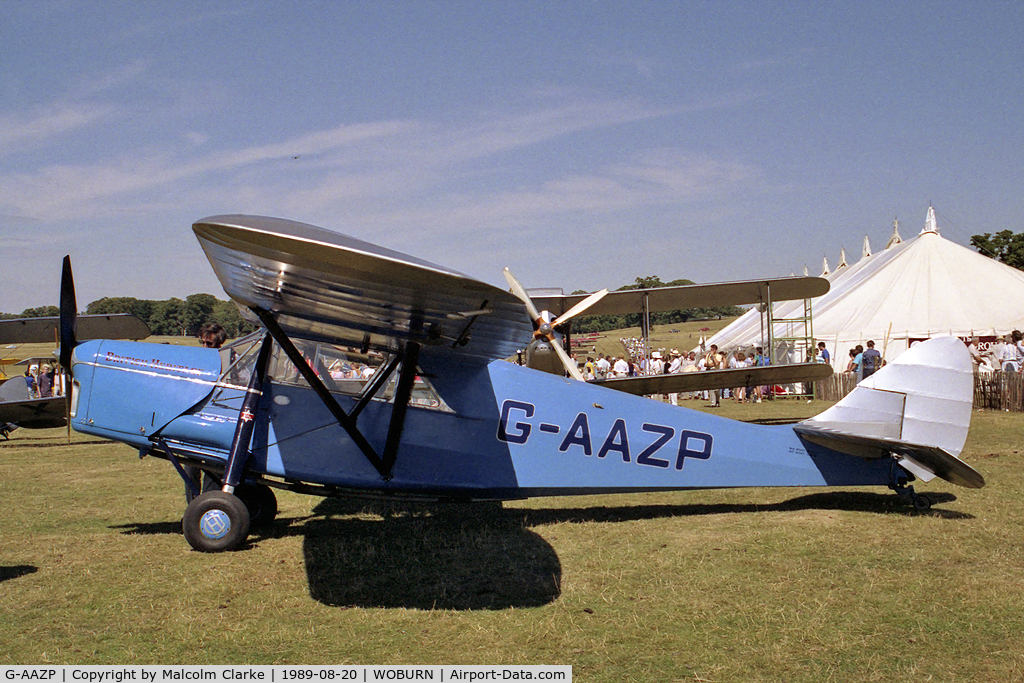 G-AAZP, 1930 De Havilland DH.80A Puss Moth C/N 2047, 1930 De Havilland DH80A at the Famous Grouse DH Moth Rally 1989 held in the grounds of Woburn Abbey.