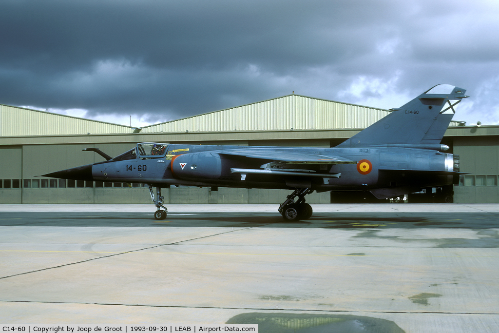 C14-60, Dassault Mirage F.1M C/N Not found C14-60, Although flying with AL14 this former Canaries Mirage is still in the blue colour scheme of ALA46